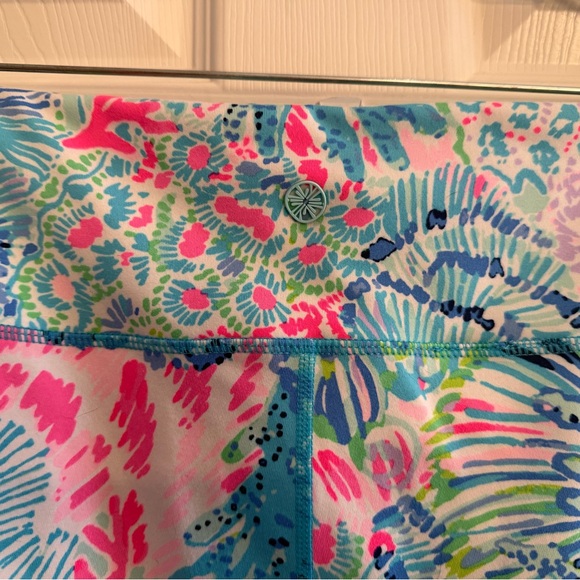 Lilly Pulitzer Luxletic Teal and Pink Leggings XL - Picture 4 of 7